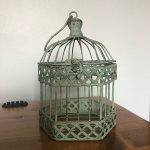 Green Antiqued Bird Cage